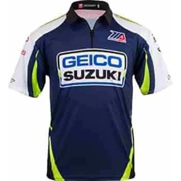 Pilot Geico Suzuki Racing Shirt MotoAmerica TIA Motorsport Motorcycle Polo M - Picture 6 of 7